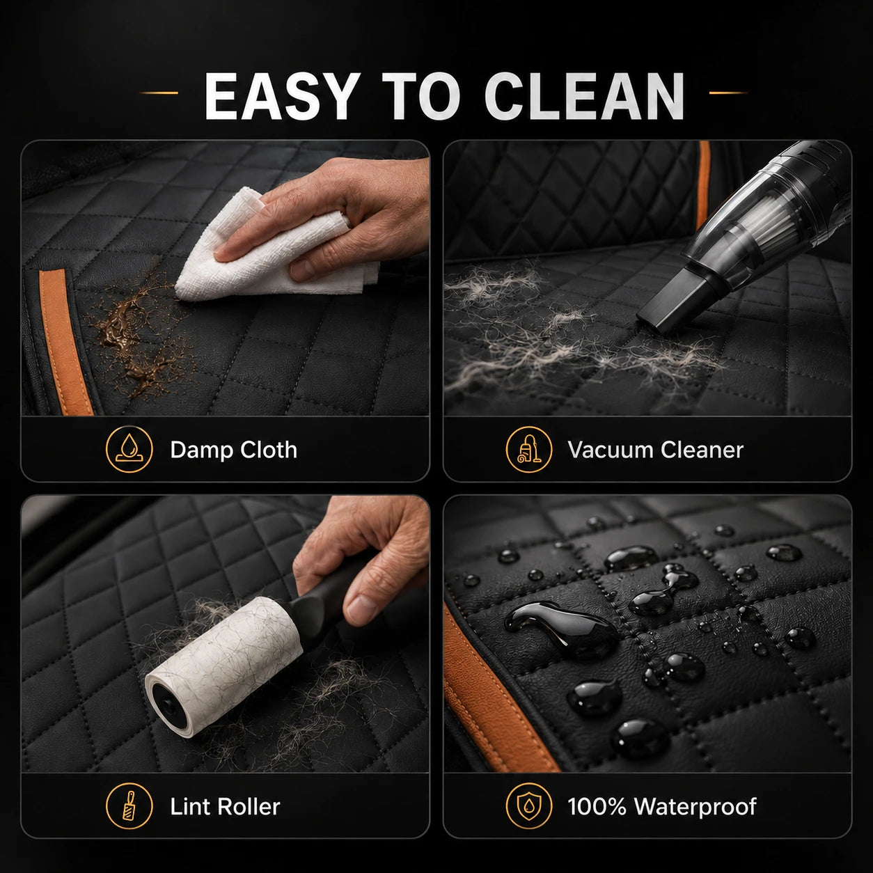 Wiping mud and lint-rolling hair off the SeatSpan surface